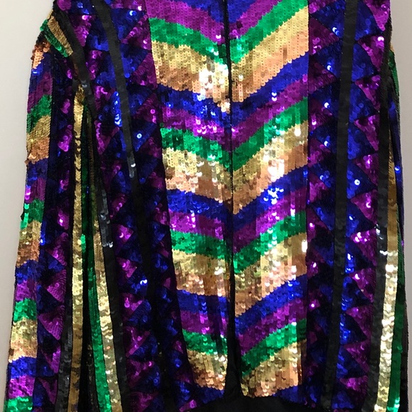 NWT Gorgeous Mardi Gras purple sequins jacket 2X - Picture 2 of 8